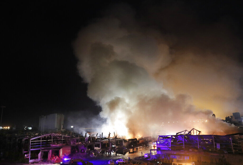 APTOPIX Lebanon Fire